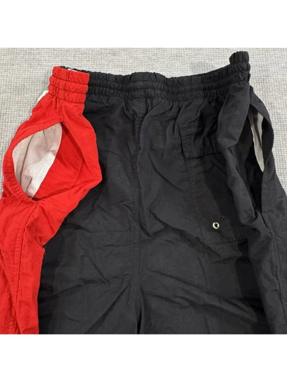 Vtg 90s Pro Spirit Swim Trunks Mens L Black Red White Nylon Mesh Lined Shorts
